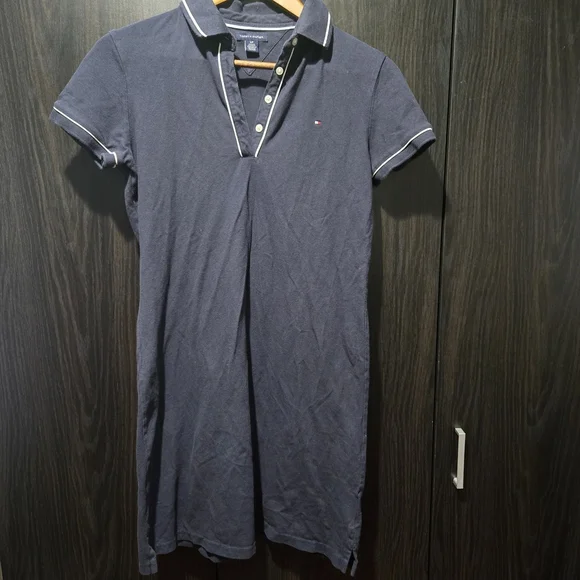 Tommy Hilfiger Dark Blue Polo Dress Preppy Casual Size Small - Picture 2 of 9